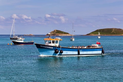 Tourists on excursion boat