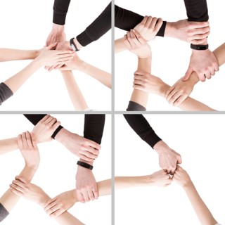Crop hand showing team gestures