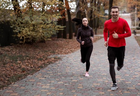 People running outdoors full shot