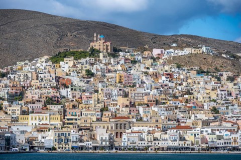 View of the town of Ermoupoli