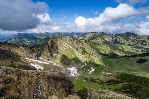 View into the Grosstiefental valley from the summit of the Rotwand