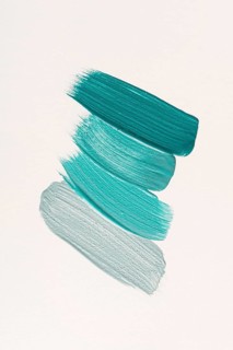 Flat lay blue paint brush strokes