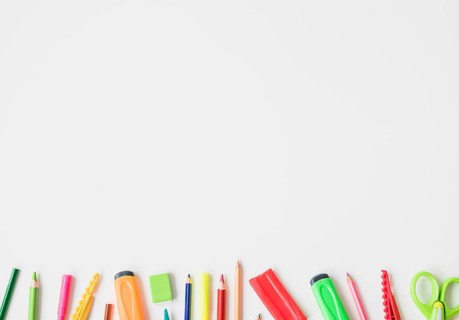Stationery accessories isolated white background