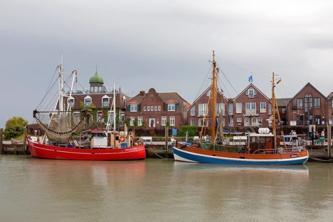 Shrimp cutter in the harbour of Neuharlingersiel