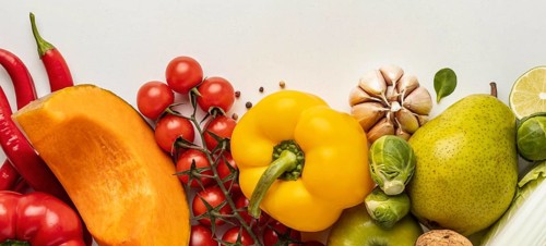 Top view assortment vegetables