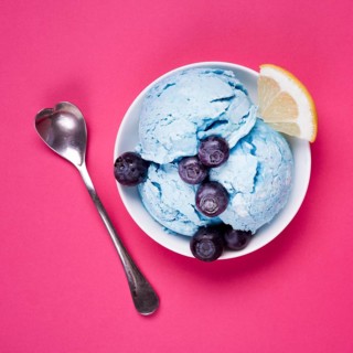 Top view refreshing ice cream with spoon