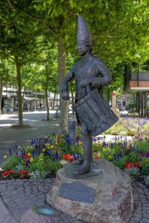 Sculpture Guard Drummer of the Mainz Prinzengarde at Schillerplatz