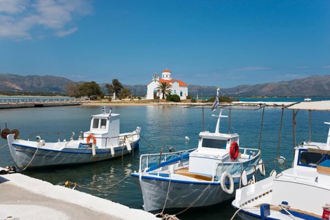 Port and Greek Orthodox Church of Saint Spiridon