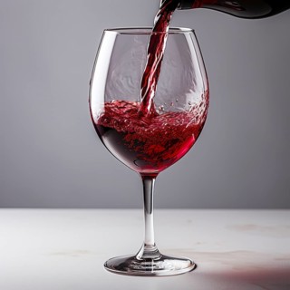 Wine is poured into elegant wine glasses