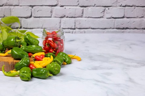 Various peppers in red
