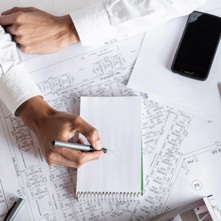 Top view person business suit writing