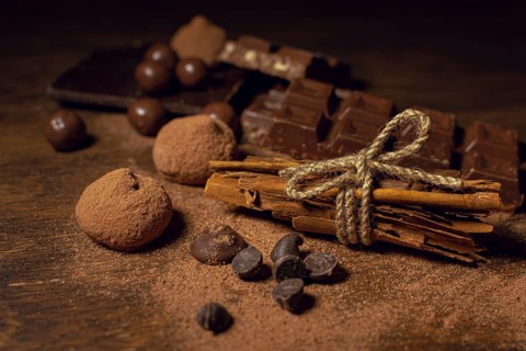 Cacao powder with types chocolate