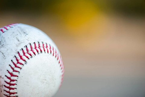 Close up baseball with copy space