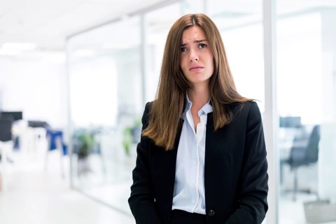 Sad elegant woman