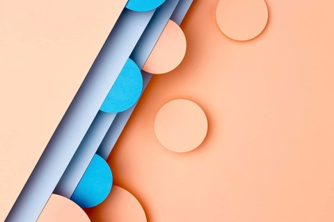 Top view colorful paper circles