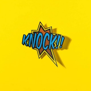 Pop art knock explosion background comic style