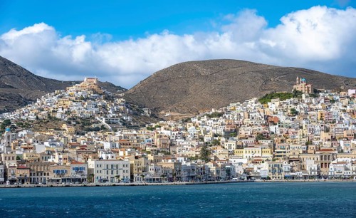 View of the town of Ermoupoli