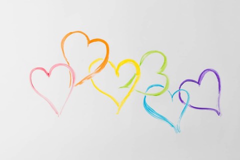 Symbols heart lgbt colors