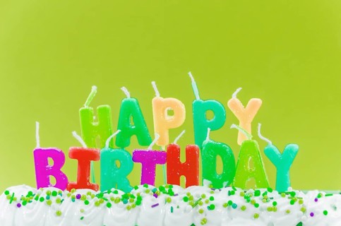 Colorful happy birthday candles