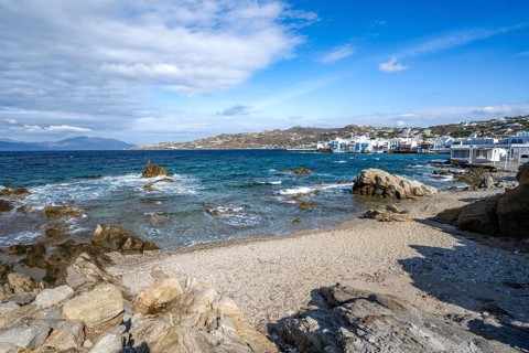 Beach with sand and rocks
