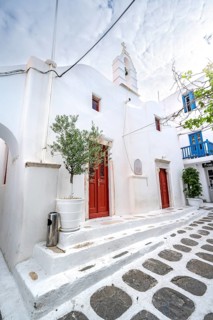 White Cycladic Greek Orthodox Church
