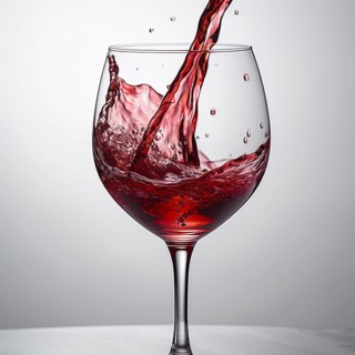Wine is poured into elegant wine glasses