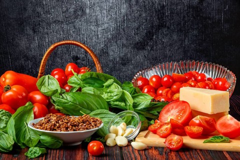 Ingredients for tomato pesto