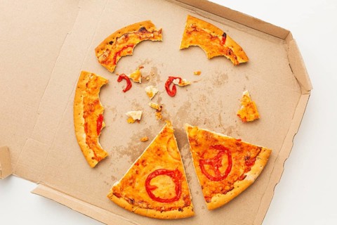 Leftover pizza food box
