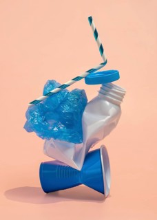 Assortment non eco friendly plastic objects