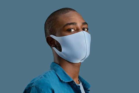 Portrait man with face mask