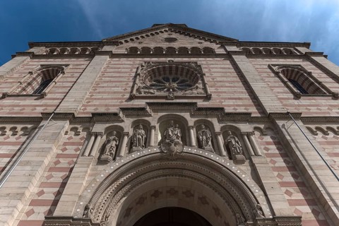 Main facade of Speyer Cathedral St Mary and St Stephen