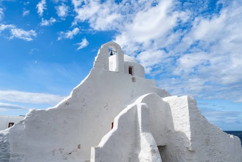 White Cycladic Greek Orthodox Church