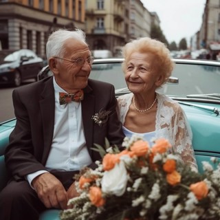 Older bridal couple