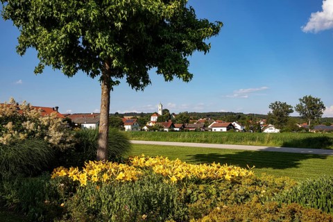 View from the spa gardens to the Maria Himmelfahrt parish church
