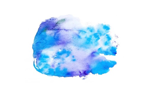 Blue purple watercolor brush stroke white paper