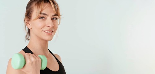 Woman doing sport home