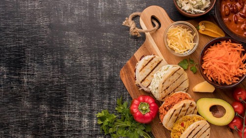 Food frame with copy space top view