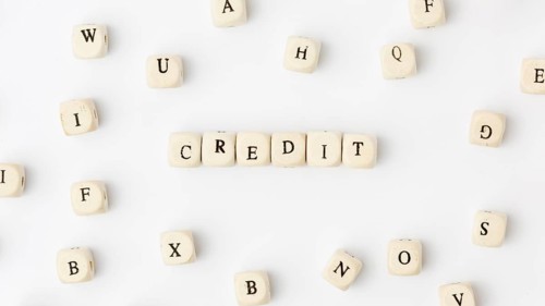 Credit written scrabble letters