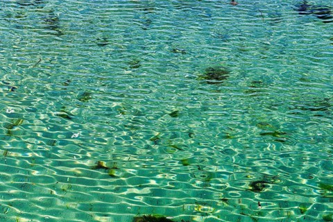 Crystal clear turquoise water in the sea