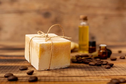 High angle home made soap