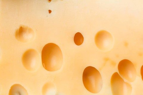 Close up gourmet emmental cheese