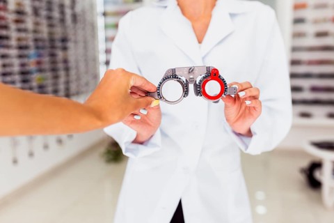 Front view trial eyeglasses frame