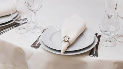 Served dinner table restaurant