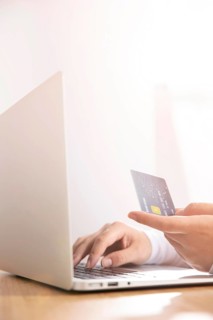 Front view online shopping concept