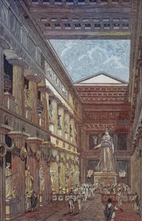 The statue of Athena Parthenos by Pheidias in the Cella of the Parthenon