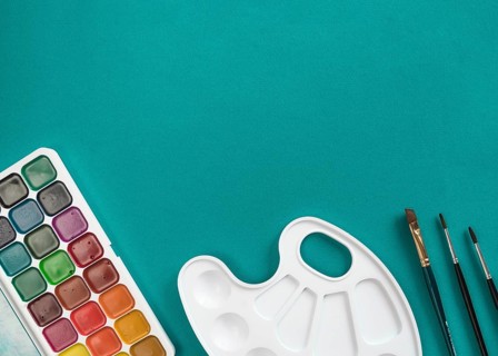 Composition prepared stationery tools painting
