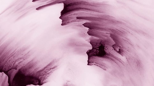 Creative violet color hand drawn brush strokes white canvas