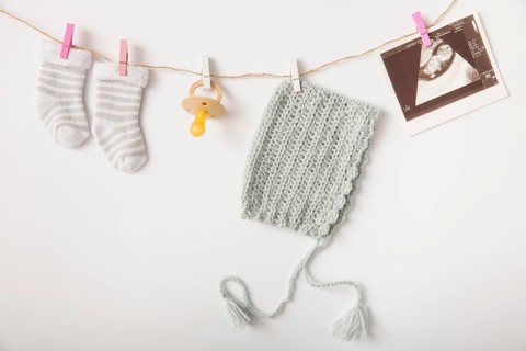 Pair socks pacifier headwear sonography picture hanging string with clothes peg