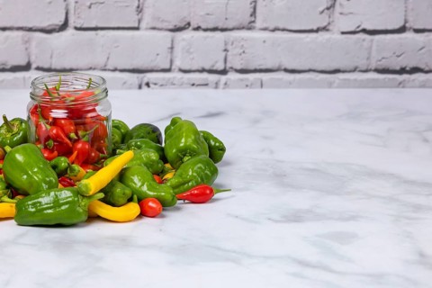 Various peppers in red