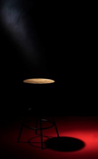 High angle chair with copy space spotlight
